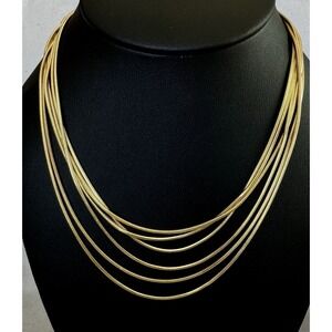 Veronese Italy 925 Gold Vermeil 100" Snake Chain Necklace Long Multi Strand